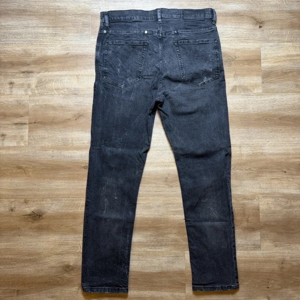 Diesel D-EETAR Jeans Men 32x27 Black Tapered Leg Italian Destroyed Grunge NEW